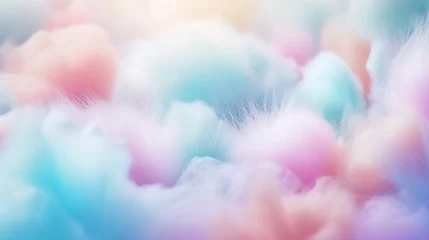 Foto op Canvas colorful background concept with colorful cotton candy in soft color for background © Aura