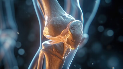 Knee Joint Replacement, 3d style image - obrazy, fototapety, plakaty