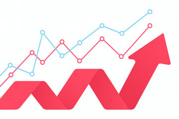 Business arrow sets goals concept for success Financial growth expanded the return on investment.