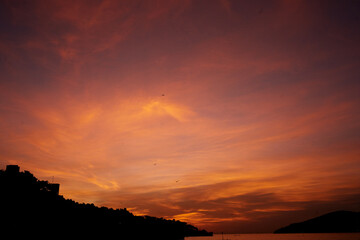 Sunset by the sea in Turkey