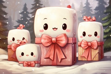 Fototapeta premium Handmade Christmas Gifts - Generative AI