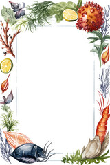 seafish menu restaurant frame blank