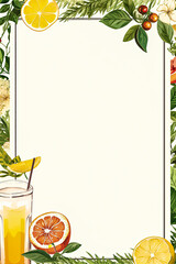 Beverage menu menu restaurant frame blank