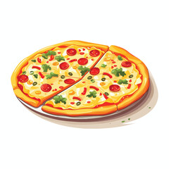 pizza illustration isolated on white background