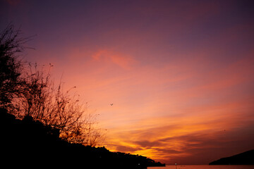 Sunset by the sea in Turkey