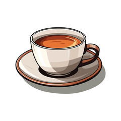 cup of coffee on white background