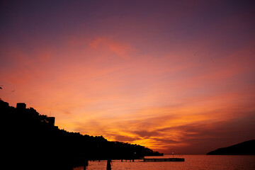 Sunset by the sea in Turkey