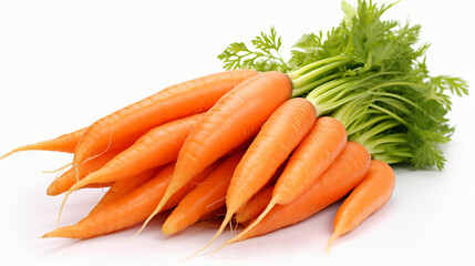 Bunch of carrots isolated on white background