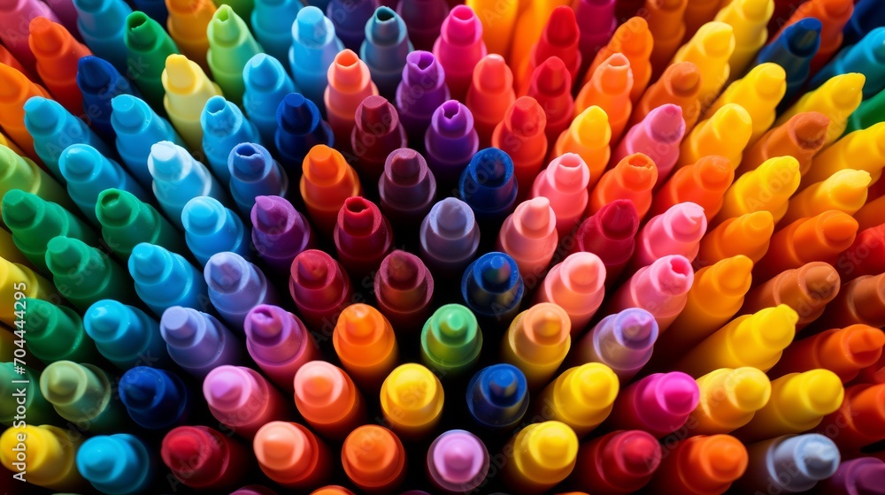 Aufkleber assorted colored markers generative ai