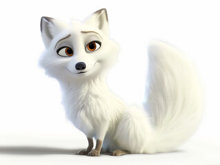 Fototapeta premium 3d arctic fox isolated on white