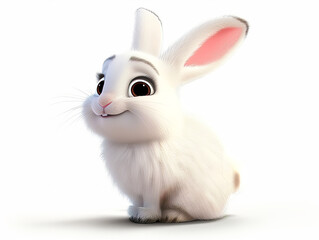 Fototapeta premium 3d cute arctic hare isolated on white