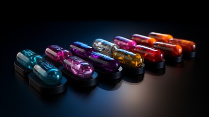 futuristic tablets of different colors Generative AI