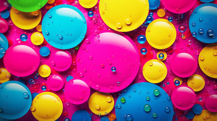 Colorful circle background that comes together with water drops. - obrazy, fototapety, plakaty