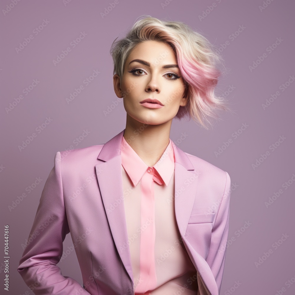 Poster stock image of a transgender person in a confident pose, representing gender diversity and inclusion