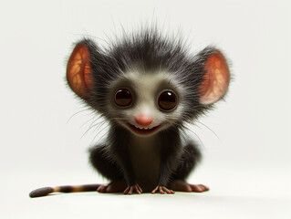 A cute Aye-Aye lemur 3D character