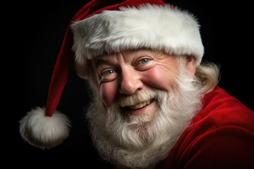 Holiday man santa red person male portrait eve beard claus christmas