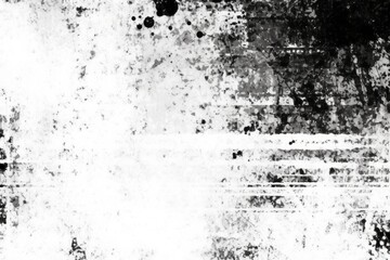 Grunge background of black and white. Abstract illustration texture of cracks, chips, dot. Dirty monochrome pattern of the old worn surface.