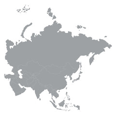 Map of asia with countries. Stylized map of Asia in minimalistic modern style