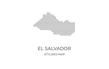 Dotted map of El Salvador in stylized style. Simple illustration of country map for poster, banner.
