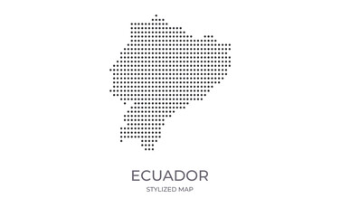 Dotted map of Ecuador in stylized style. Simple illustration of country map for poster, banner.