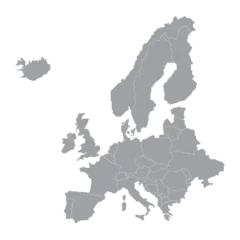 Fotobehang Map of Europe with countries. Stylized map of Europe in minimalistic modern style © Serfus