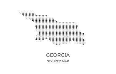 Dotted map of Georgia in stylized style. Simple illustration of country map for poster, banner.