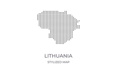 Dotted map of Lithuania in stylized style. Simple illustration of country map for poster, banner.