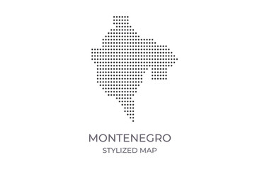 Dotted map of Montenegro in stylized style. Simple illustration of country map for poster, banner.