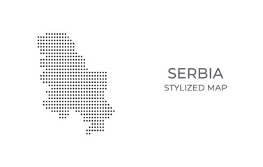 Dotted map of Serbia in stylized style. Simple illustration of country map for poster, banner.