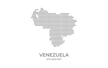 Fototapeta na wymiar Dotted map of Venezuela in stylized style. Simple illustration of country map for poster, banner.