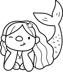 Obraz premium Mermaid outline