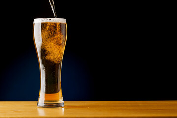 Beer on the bar: Refreshing brew on a table