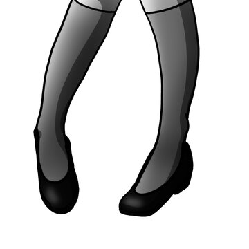 パンプスを履いた女性の足