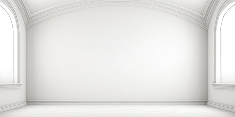 Minimalist white interior background with architectural photo of a ceiling niche.