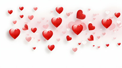 red hearts on white background