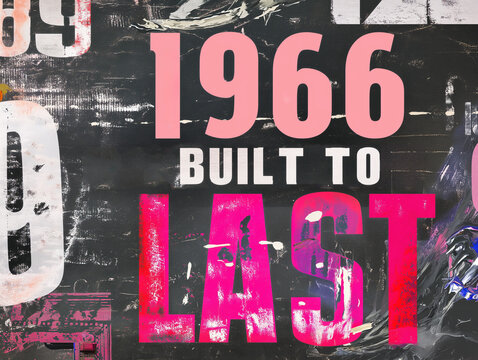1966 Built to Last Poster - Retro Desressed Background
