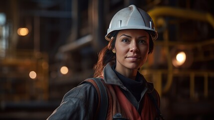 Female Worker At Power Station 
