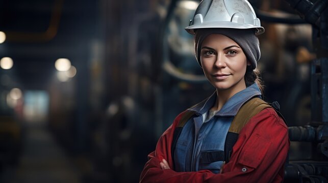 Female Worker At Power Station 