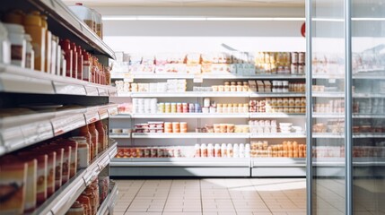 Frozen foods in a supermarket - obrazy, fototapety, plakaty