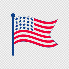 Abstract flag of the United States of America, vector USA flag, American flag on a transparent background.