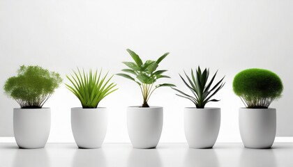 plants in a modern white pot background generative ai