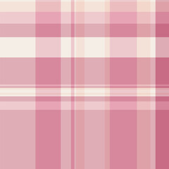 Party plaid texture fabric, uniform pattern seamless textile. Cotton check background tartan vector in light and red colors.