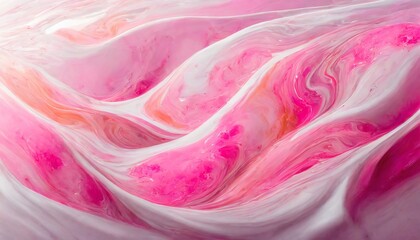 liquid marbled pink paint swirls frozen in an abstract futuristic 3d isolated on a background generative ai