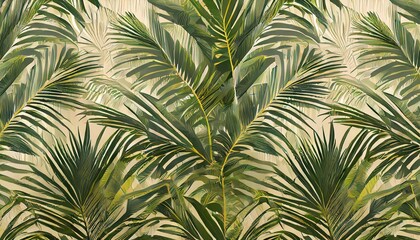 Fototapeta na wymiar palm leaves palm branches abstract drawing tropical leaves photo wallpapers for walls decorative wall wallpaper for the room