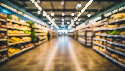 blur background with bokeh of supermarket store