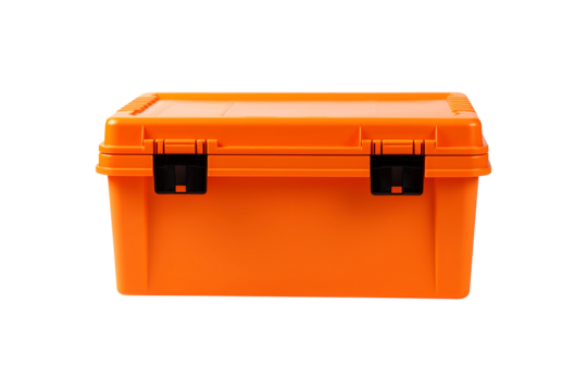 orange plastic box isolated on transparent background Remove png, Clipping Path, pen tool