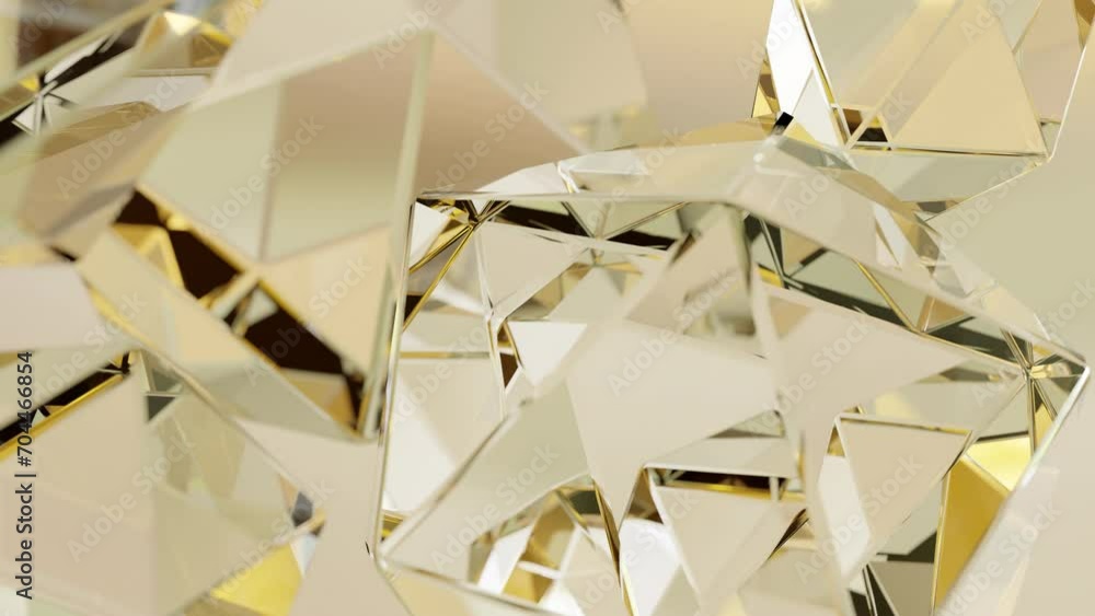 Poster a modern background with a gold polygonal design. a geometric golden surface rendered in 3d abstract