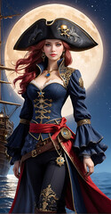 Whispers of the Sea: The Enchanting Tale of a Pirate Girl. Ai Generated