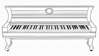 colouring page for kids toddler and toddlers minimal cute piano illustration one thick single...