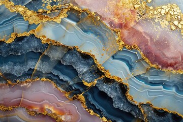 Obraz premium Abstract minimalist geometric marble agate luxury wallpaper background pattern. Mosaic dendritic lines.